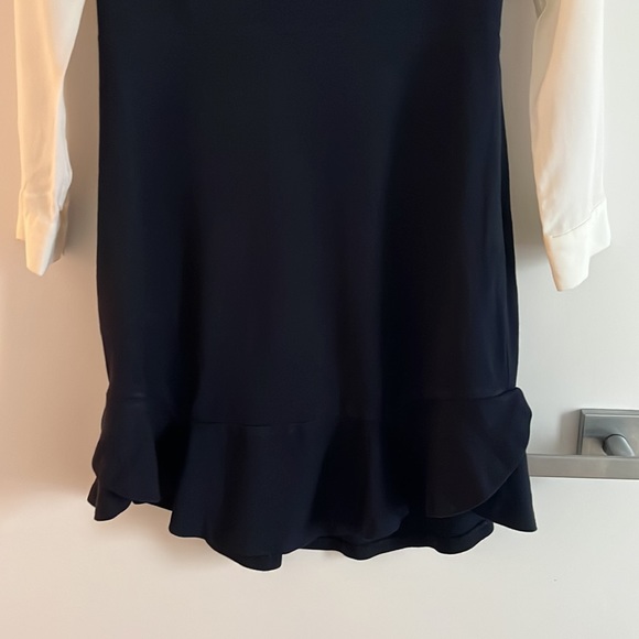 Sandro Paris Navy Dress with White shirt detail - Picture 5 of 10